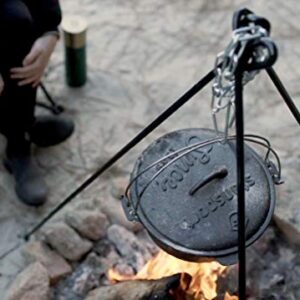 Trépied En Fonte Lourde Pour Cuisine De Camping – Avec Chaîne, 59 Cm, Idéal Feu De Camp